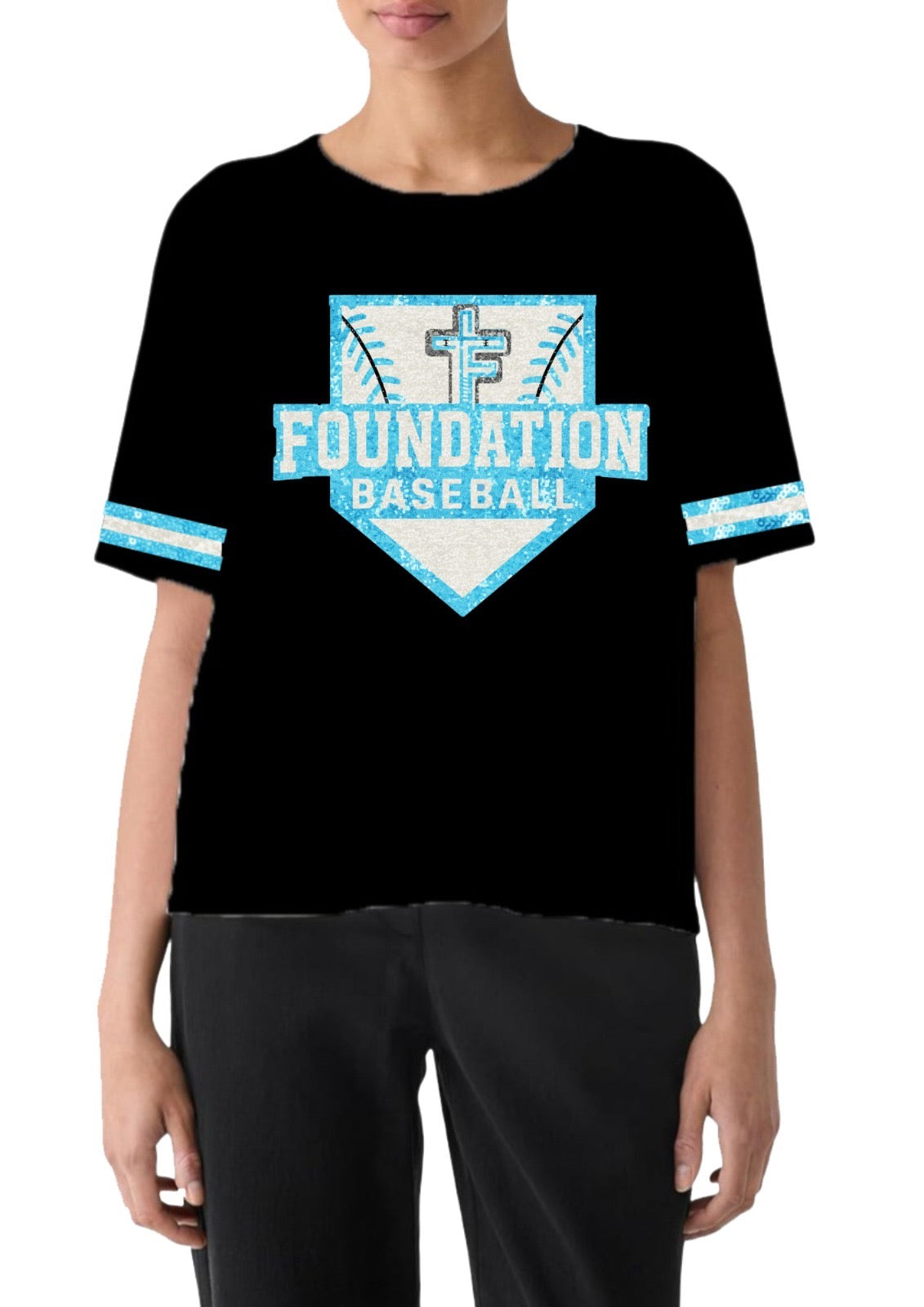 Foundation Sequins Home Plate Logo Shirt