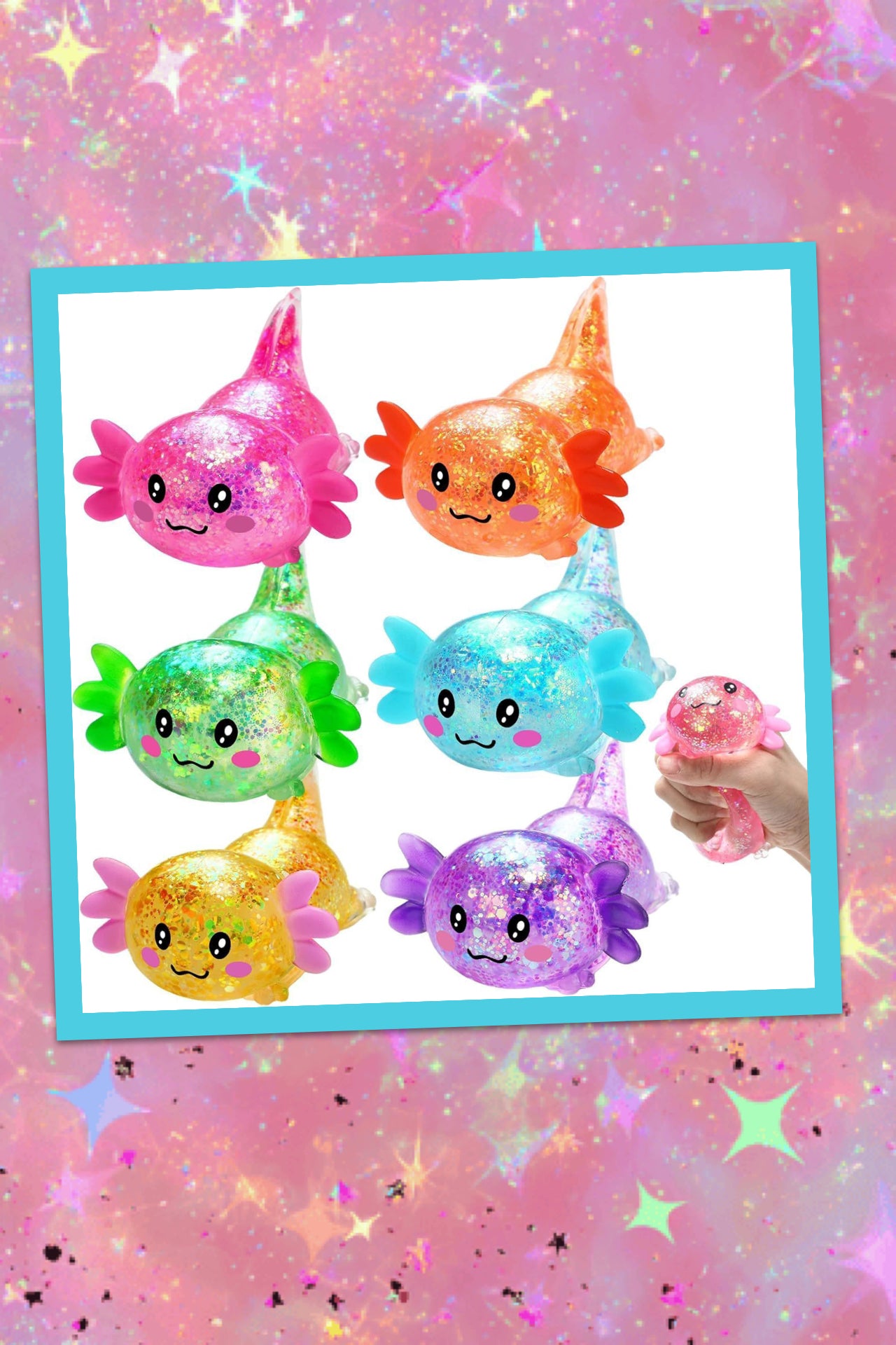 AXOLOTL Squishy Bright Glitter