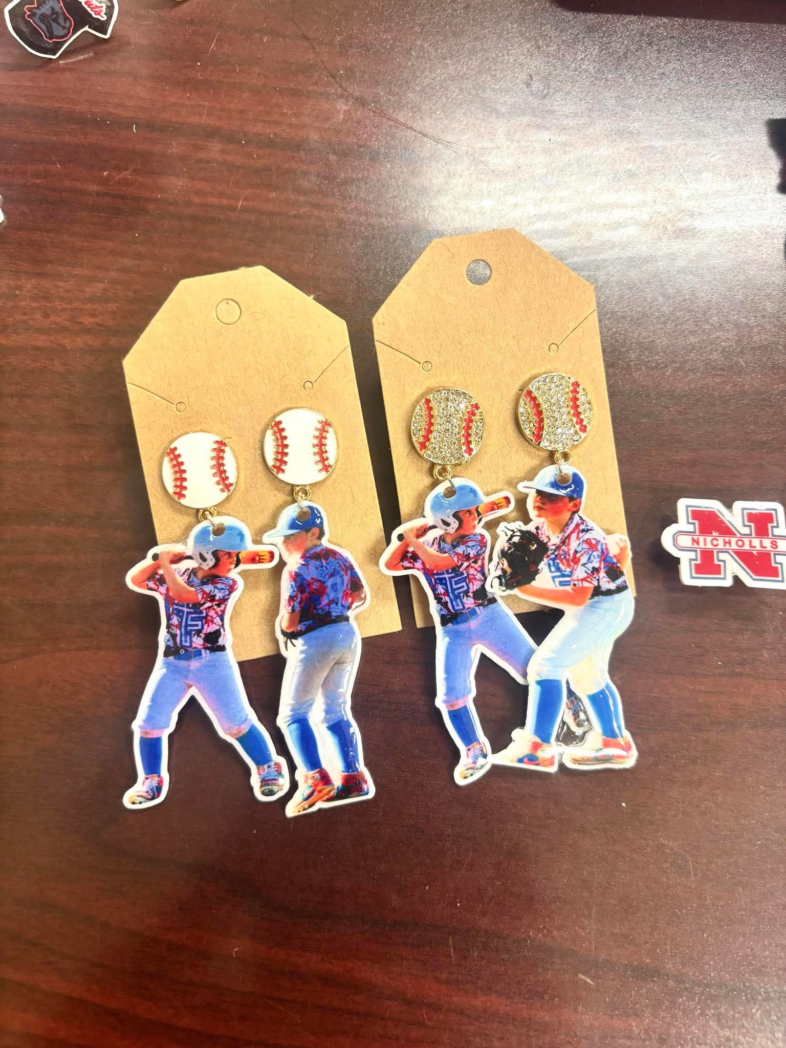 Player Photo Hanging Earrings