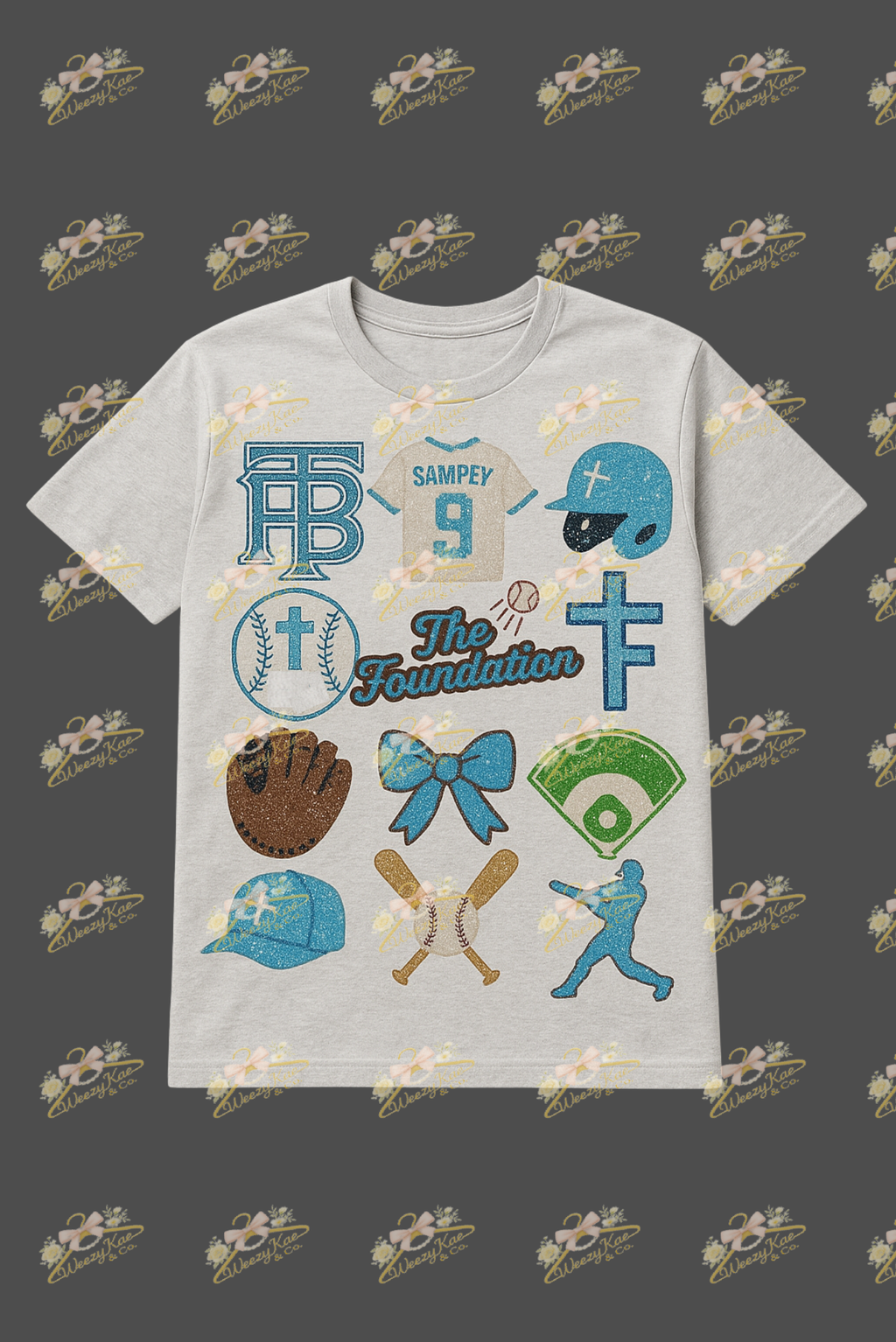 Foundation Sequins Multi Logo V-Neck Shirt