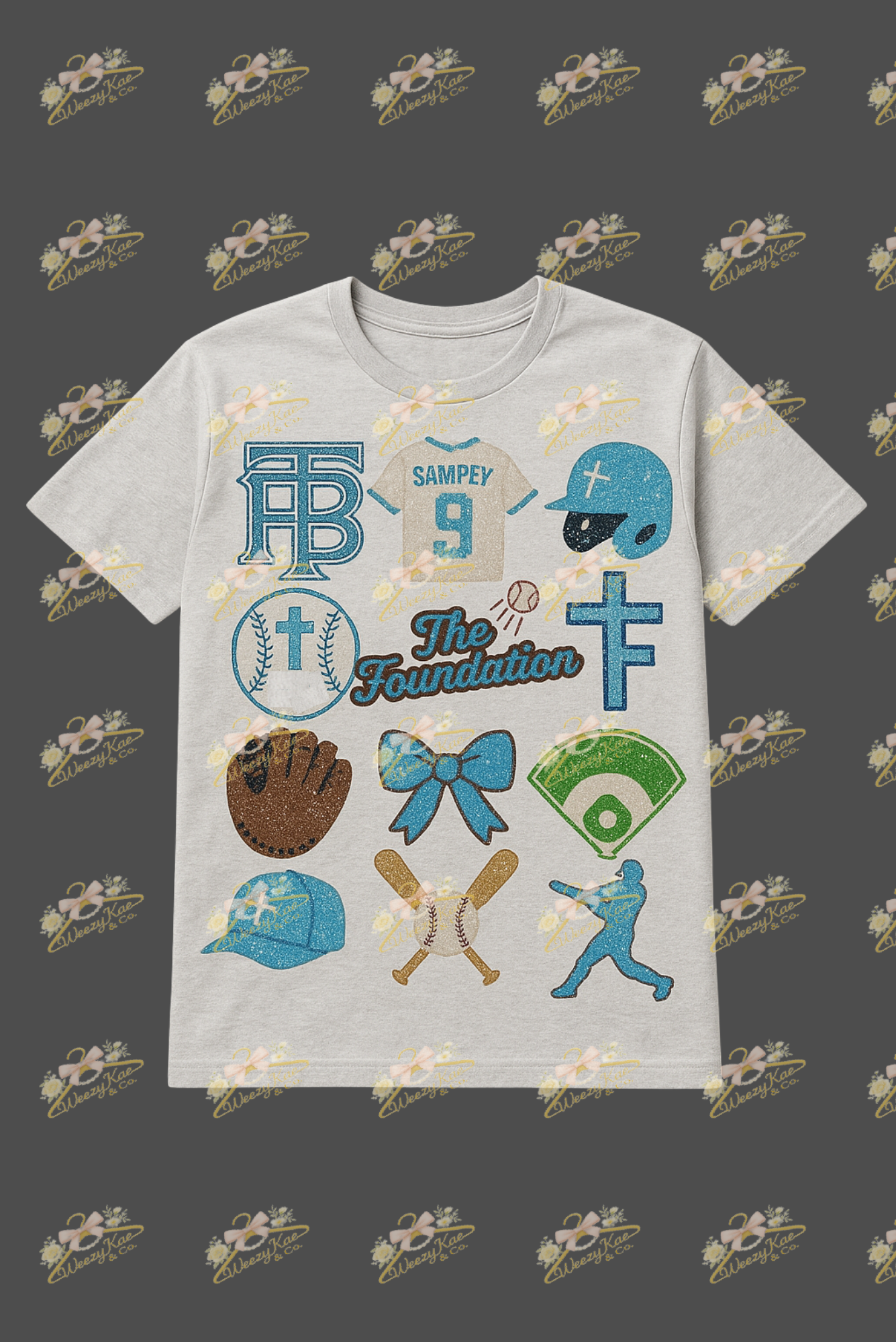 Foundation Sequins Multi Logo V-Neck Shirt