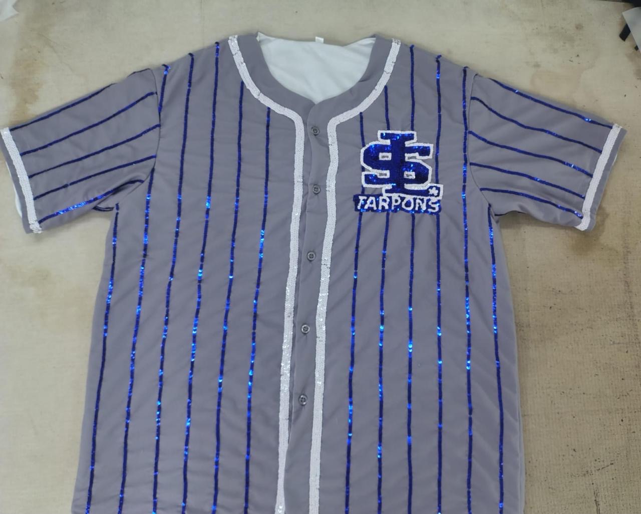 Sequins Pinstripe Jersey