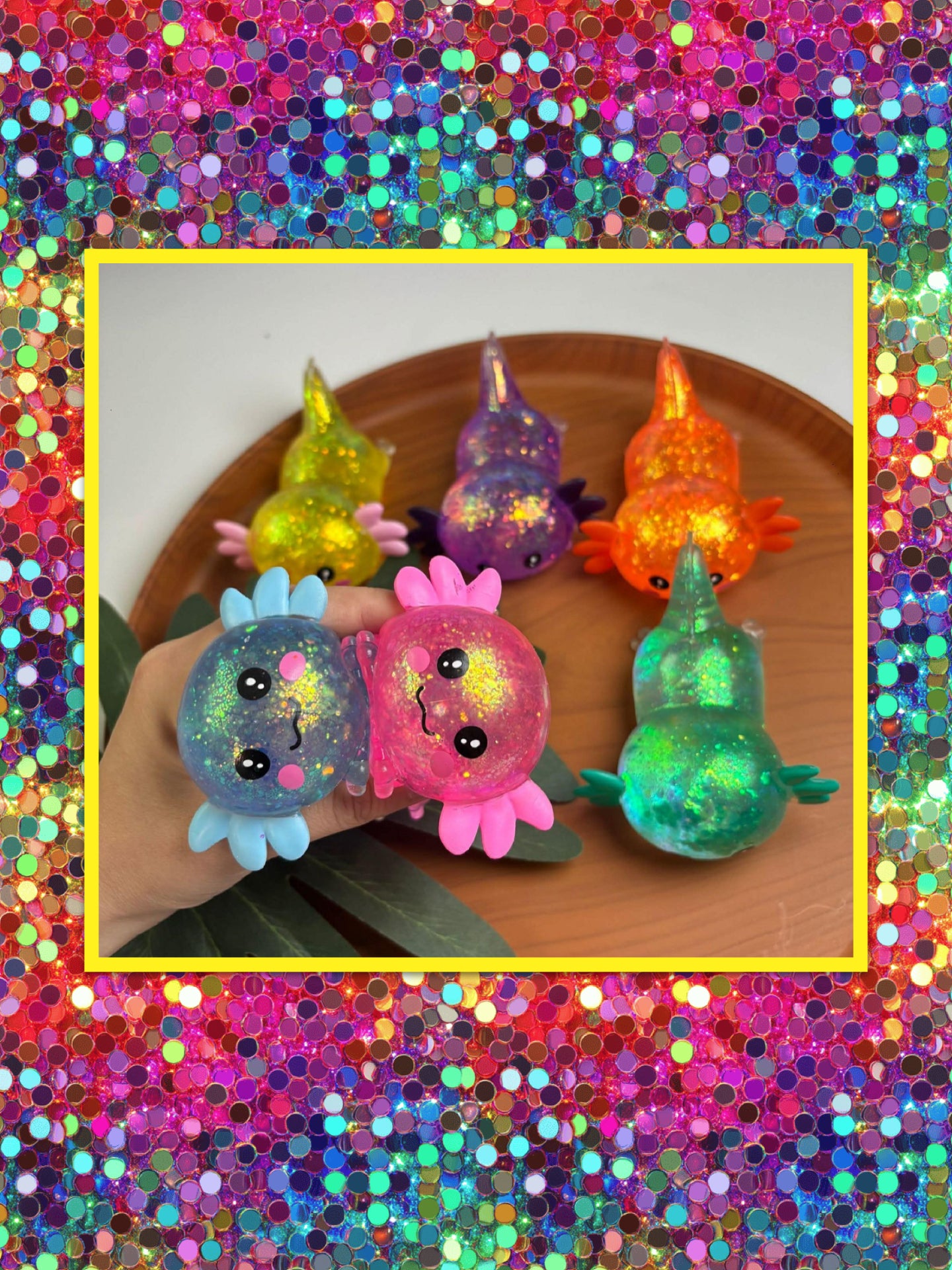 AXOLOTL Squishy Glitter Option 3