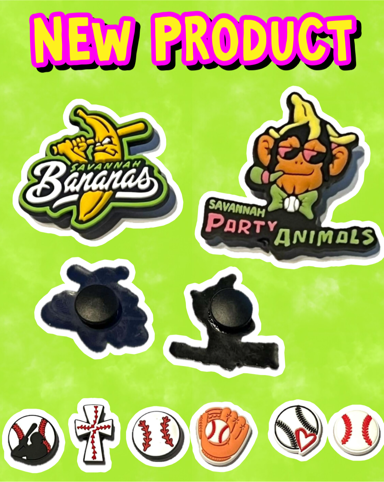 Banana Baseball Croc Charms