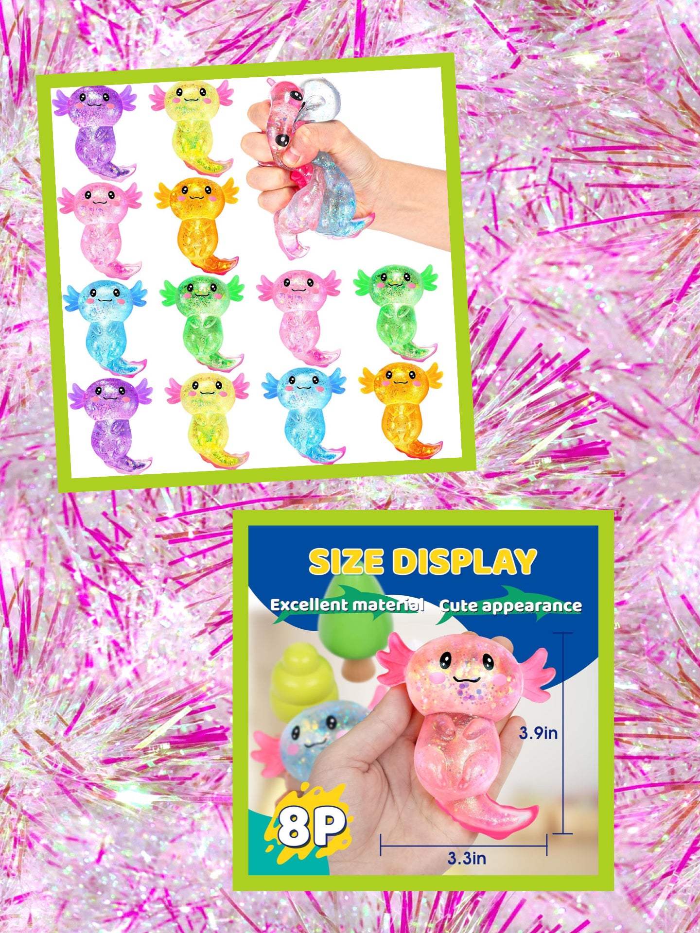 AXOLOTL Squishy Glitter Option 2