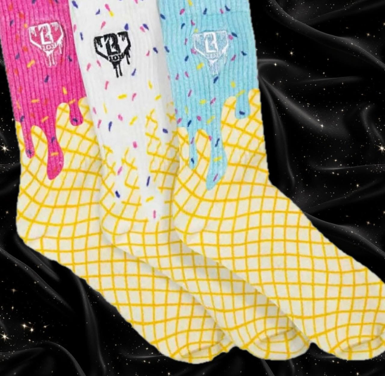 Baseball Drip Socks With Black Toe Part!