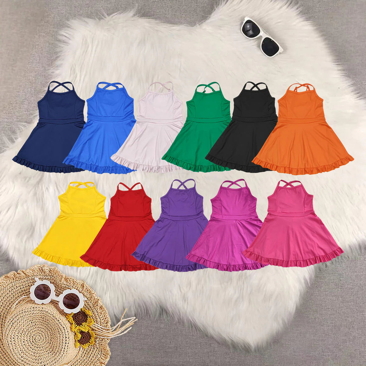 Solid Yoga Dresses Youth