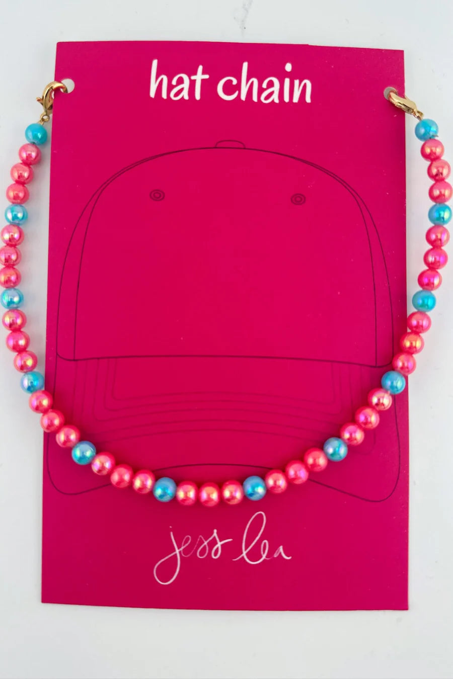 Pink & Blue Pearl Hat Charm